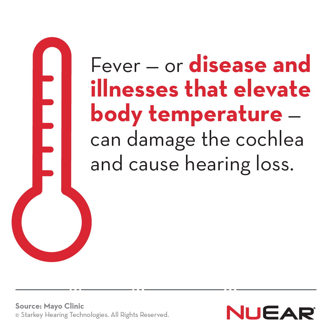 High fever is one potential cause of hearing loss